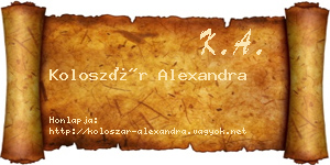 Koloszár Alexandra névjegykártya