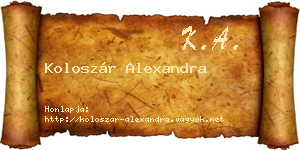 Koloszár Alexandra névjegykártya