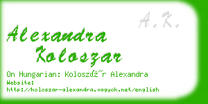 alexandra koloszar business card